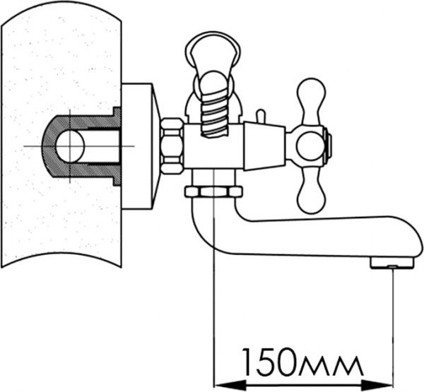 Смеситель для ванны Mixxen Атриум MXB002