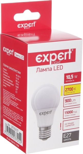 Лампа світлодіодна Expert 10,5 Вт A60 матова E27 265 В 2700 К 