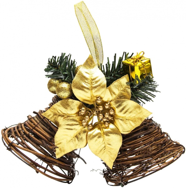 Декорация новогодняя Двойной колокольчик 930203 