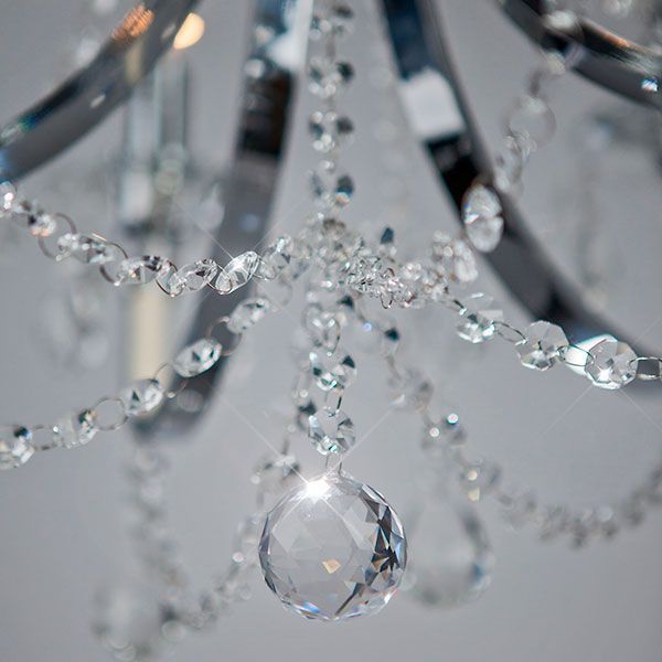 Люстра підвісна Strotskis Tefia пульт ДК LED 27 Вт 6x60 Вт E14 хром 423/6 