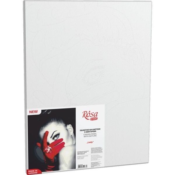 Полотно на картоні з контуром Lady 30х40 см Rosa Start 
