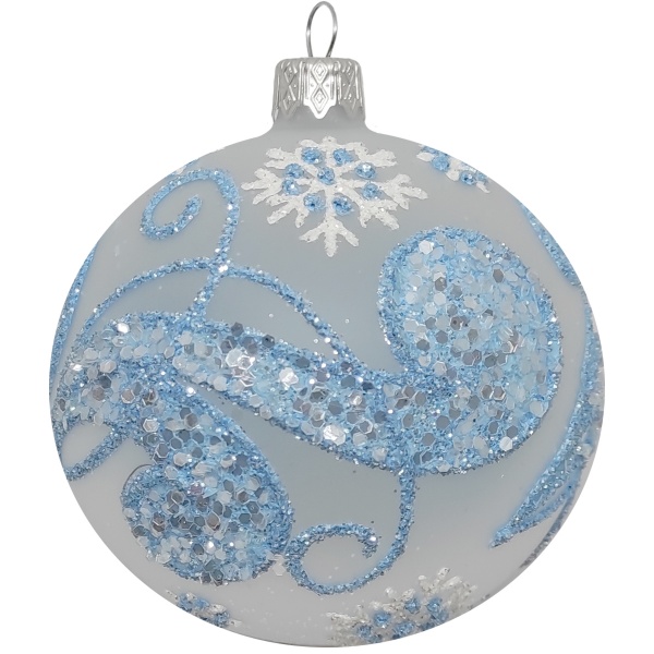 Куля новорічна 100 мм білий 9703-1