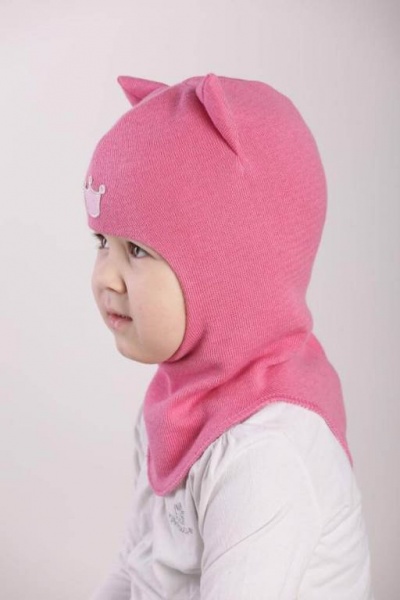 Шапочка детская для девочки Beezy Кошка р.54-56 бледно-розовый 1750 
