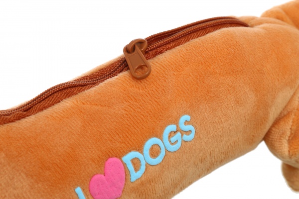 Пенал школьный Такса оранжевый