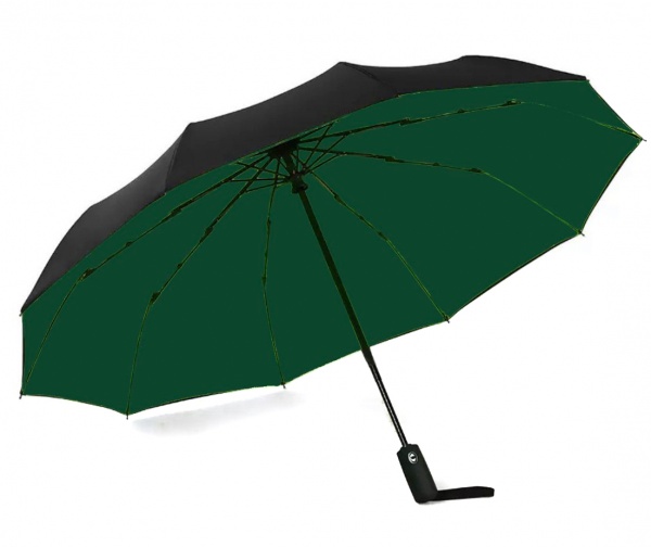 Зонт KRAGO с двойным куполом зеленый черный с зеленым 