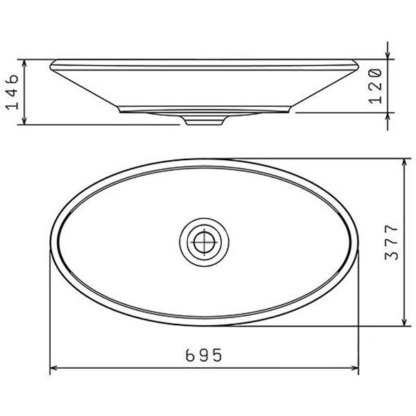 Умывальник Ego Lex R 70х38 см