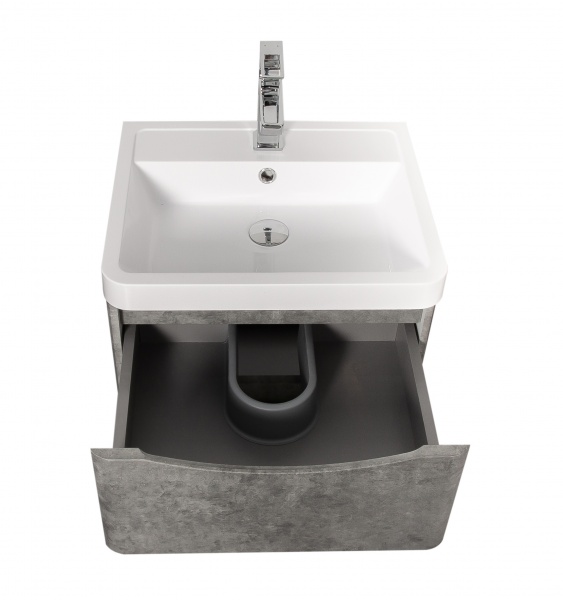 Тумба підвісна Aqua Rodos Vista сірий мармур з умивальником Ваr 50 см