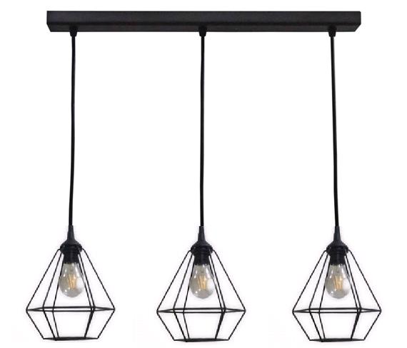 Люстра підвісна Геотон MINI-3BK 3x40 Вт E27 чорний 49484 