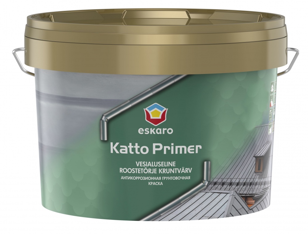 Ґрунтовка антикорозійна Eskaro Katto Primer світло-сірий мат 2,7л 3,24кг
