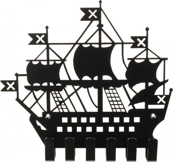 Ключниця Корабель 205х183x20 мм чорна