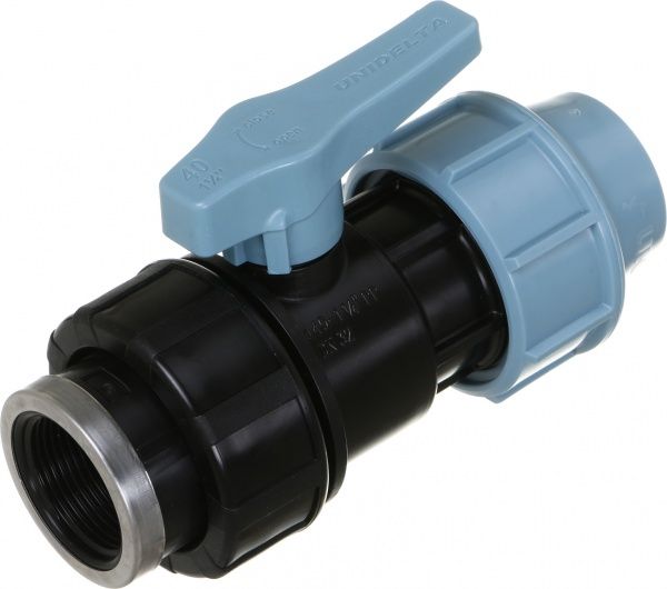 Кран кульовий Unidelta ПЕ труб d40x1 1/4