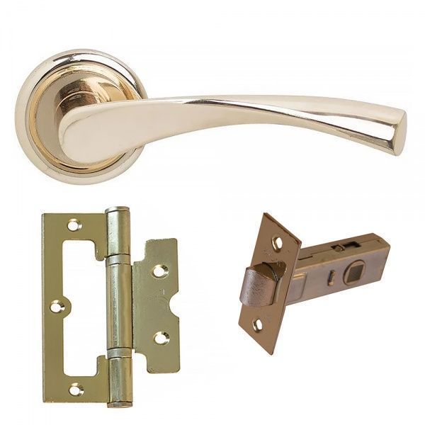 Комплект фурнітури без замикання Comit Super 57672 матова латунь з петлями