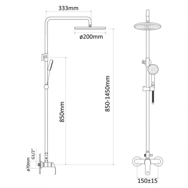 Душевая система RJ Baron RSZ074-5