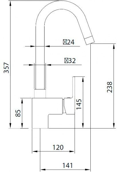 Смеситель для кухни Koller Pool Neon Round Arc RA0500