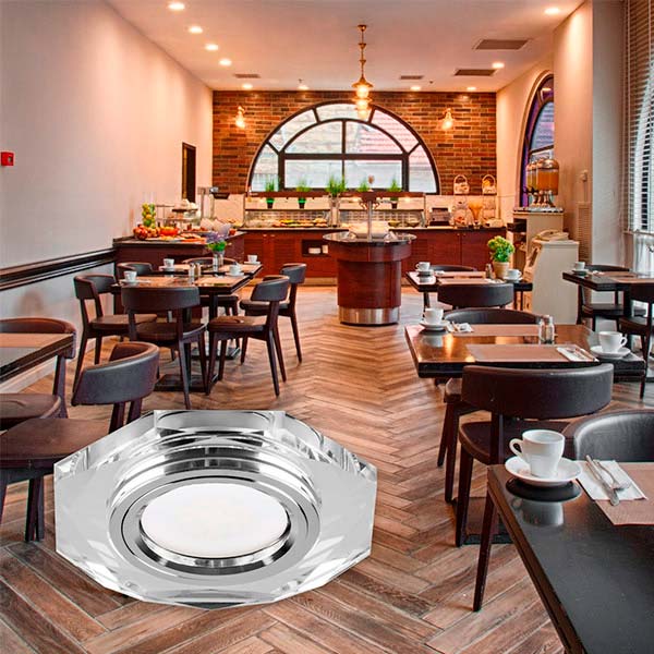 Светильник точечный LightMaster с Led-подсветкой GU5.3 серебряный CL1020 