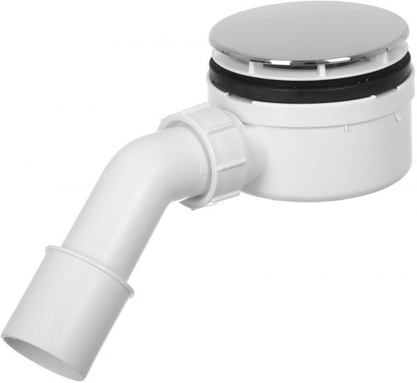 Сифон для поддона McAlpine d90мм, высота 57мм, крышка пласт хром 113мм, випуск 40/50