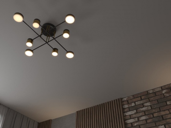 Люстра світлодіодна Victoria Lighting з пультом д/к 77 Вт чорний/золото Quentin/PL8 black 