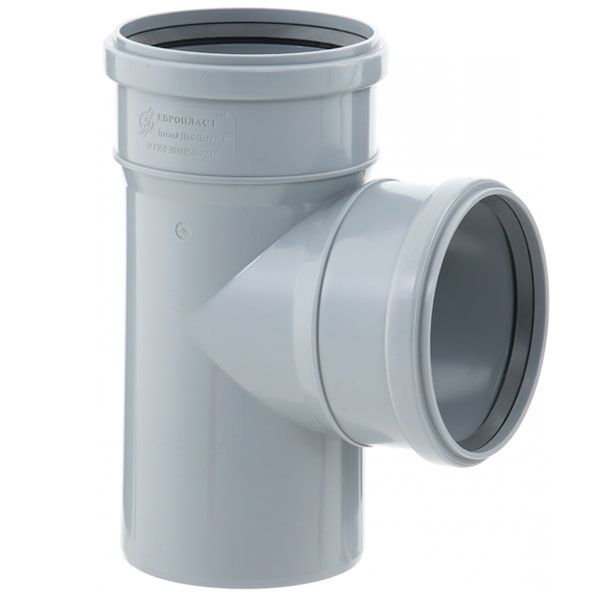 Тройник канализационный Европласт 110x110 мм 90°