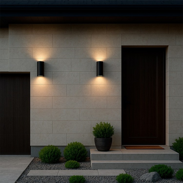 Светильник уличный настенный LEDCOIN 2 x GU10 черный DH145