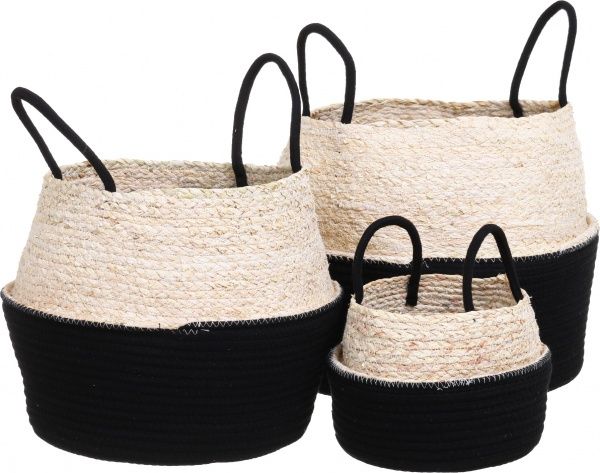 Кошик плетений середній 34х29 см чорний