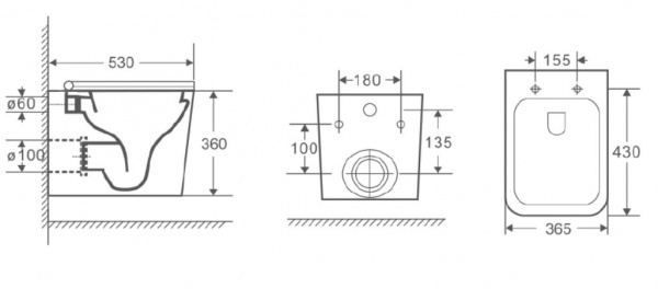 Унітаз підвісний Mixxen Манхеттен Rimless з сидінням S/C Slim MXLT0610