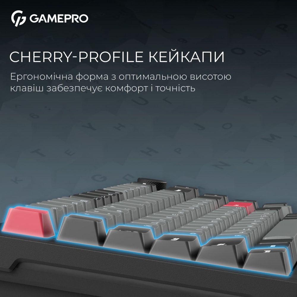 Клавиатура игровая GamePro (MK266BK) Asgard Yord Keychron Super Red Switch Wireless/Bluetooth/USB Black black