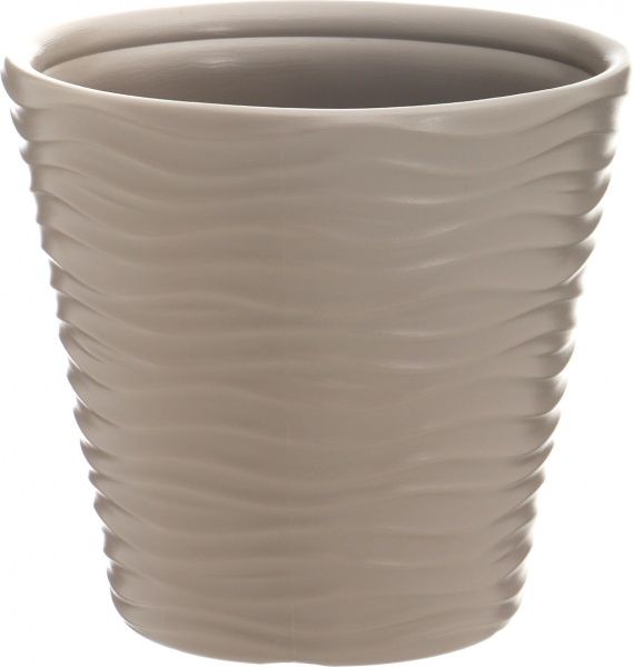 Горщик пластиковий Prosperplast Wave круглий 26л мокко (71064-7526) 