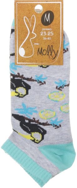 Шкарпетки жіночі Молли Тукан р. 23-25 сірий меланж 