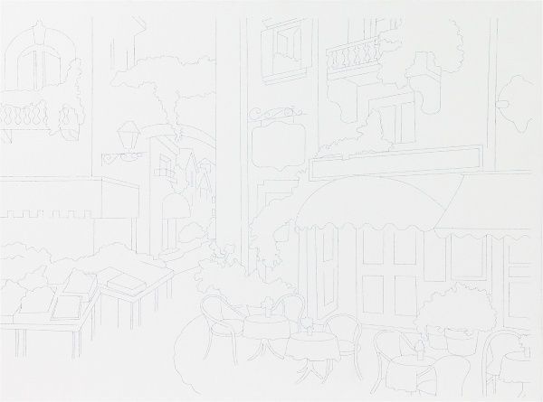 Холст на картоне с контуром Пейзаж № 13 Етюд 