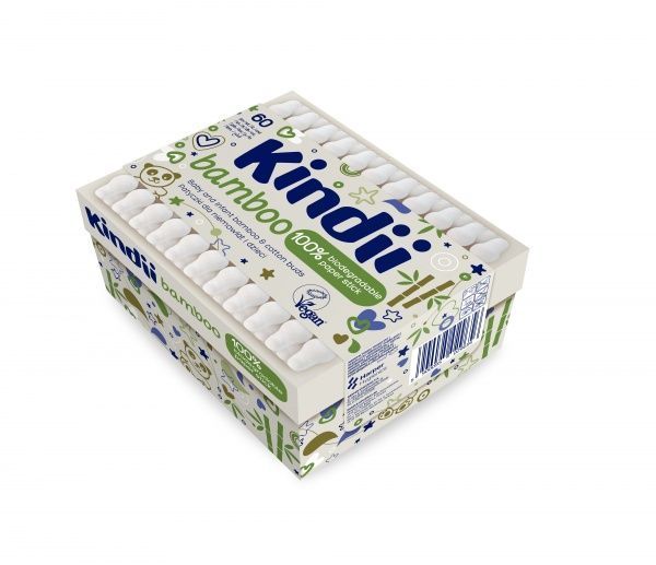 Ватні палички Kindii Bamboo 60 шт. (коробка)