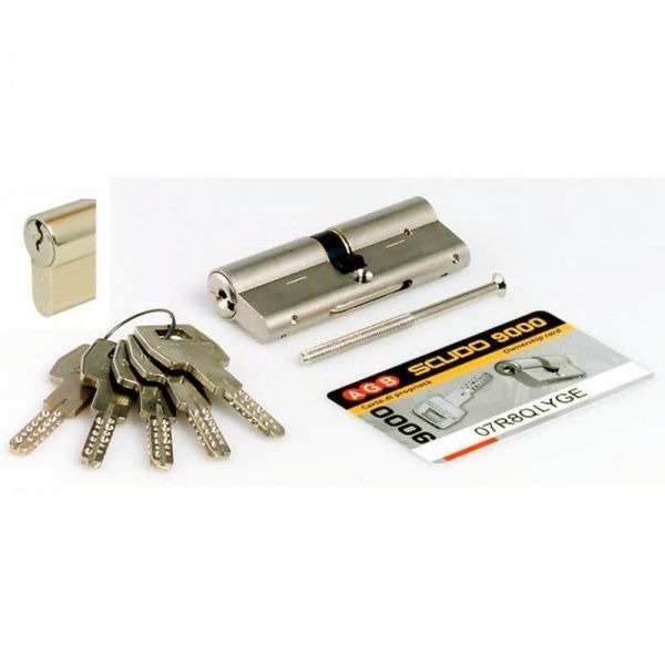 Циліндр AGB C900063545 40x50 ключ-ключ 90 мм нікель