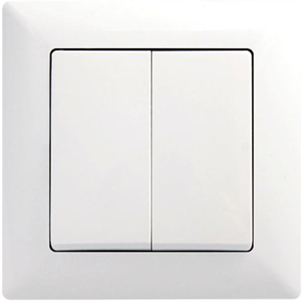 Выключатель двухклавишный Gunsan Visage без подсветки 16 А 250В IP20 белый
