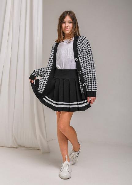 Кардиган для девочки ART KNIT Лапки р.116122 черный 