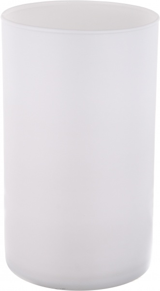 Ваза стеклянная Soft цилиндр 19,5 см белая 