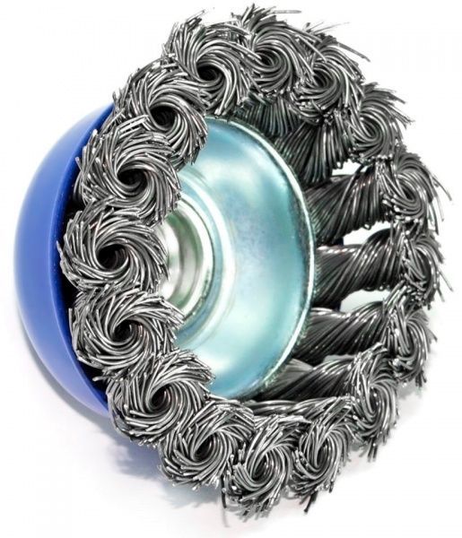 Щітка чашкова 65мм x M14, плетений дріт d0,5 об/хв 12500 стальний дріт S&R 136250065