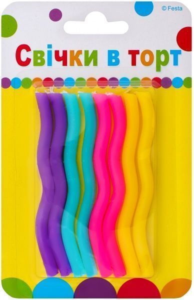 Свічки для торта Веселка Ві та Ві 8 шт. 