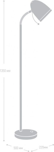 Торшер Camelion KD-309 C03 E27 40 Вт серебряный 