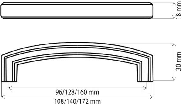 Меблева ручка DR 53/96 AB NEW 96 мм латунь DC