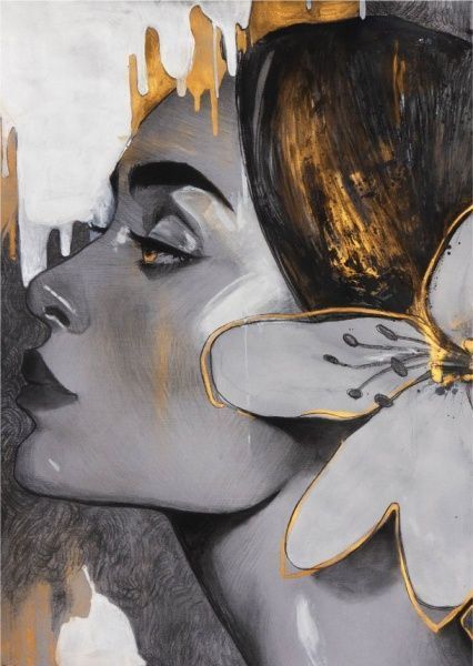 Картина Дівчина та квітка 42x59,4 см Posterclub 