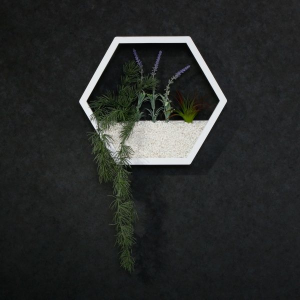 Декор настінний Nature шестикутний 34,5x30 см білий 