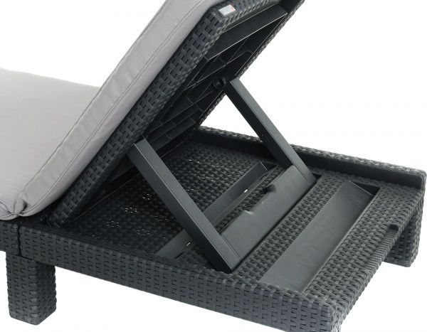 Шезлонг розкладний Curver Daytona антрацит 64,5x195 см 