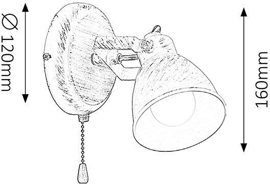 Спот Rabalux Vivienne 5966 1x15 Вт E14 античний білий 