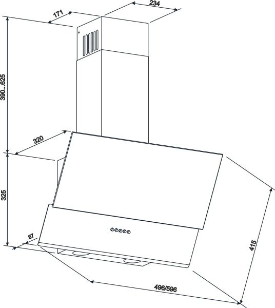 Витяжка Eleyus Della 700 50 IS+BL