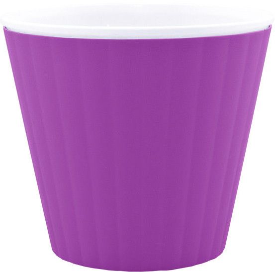 Горщик пластиковий Алеана Ібіс круглий 1л бузковий із білим 