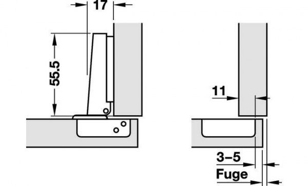Петля накладна METALLA A 110° Hafele 