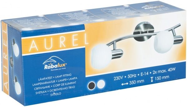 Спот Rabalux Aurel 2x40 Вт E14 хром 6342 