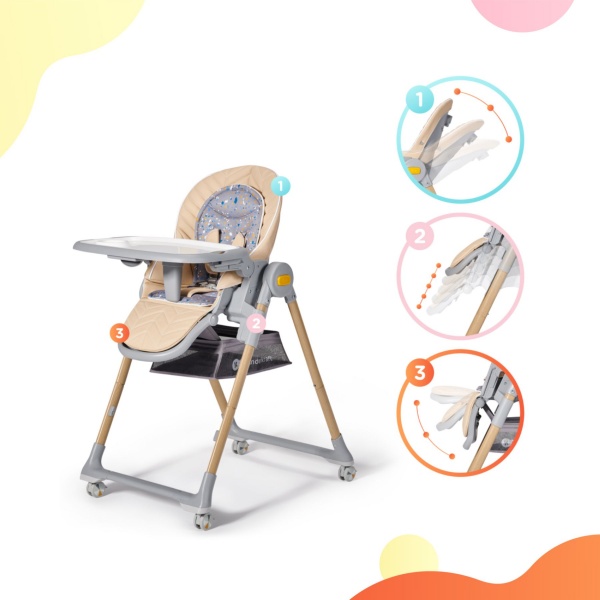 Стульчик для кормления Kinderkraft Lastree Beige Wood (KHLAST00BEGW000)