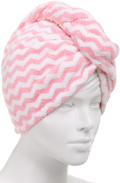 Чалма Zigzag 25x65 см рожевий із білим Luna 