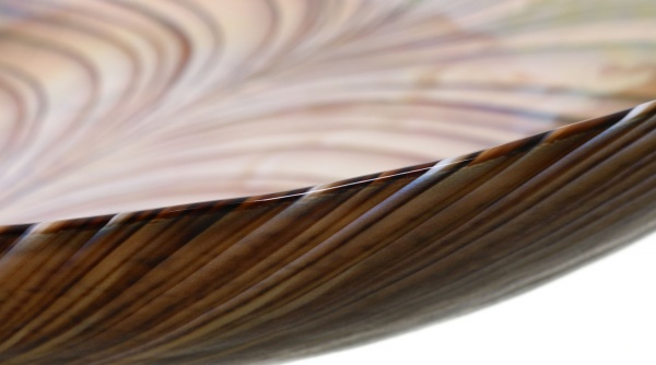 Блюдо Yalos Murano FILIGRANA MARRONE 9 см слонова кістка з коричневою філігранню та перламутровим ефектом 