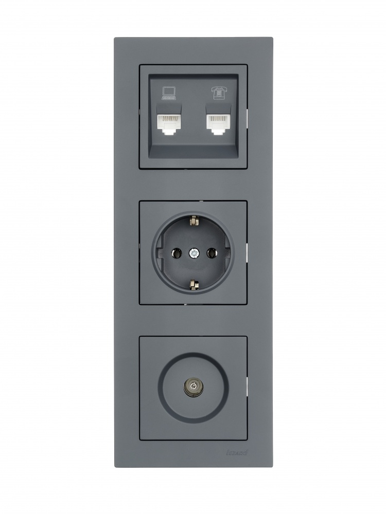 Рамка тримісна Lezard Vesna вертикальна шефілд грей 742-3400-153